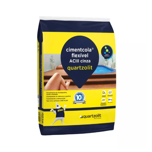 Argamassa AC-III Cinza de 20 Kg para Exterrior Quartzolit